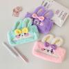 Rabbit Shape Pen Bag Plush Stationery Bag Multifunctional Pencil Case  Gift