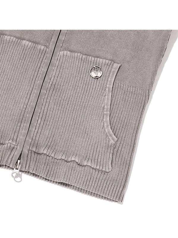 KIRSH Pigment-Dyed Knit Zip-Up [Charcoal]