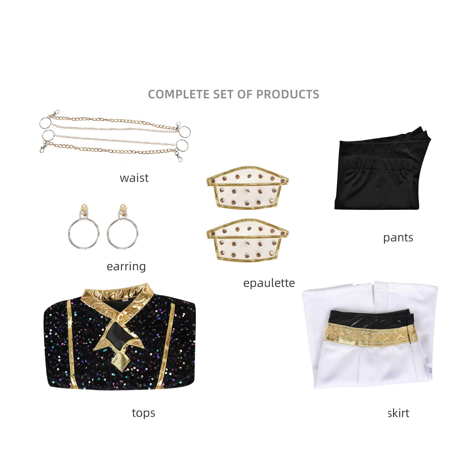 

K-pop Охотники на демонов Костюм для выступления из фильма Костюм Косплей Женский костюм для группового выступления Короткая юбка S