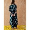 Rytras Women's Printed Alia Cut Kurta and Palazzos Set (Green,L)