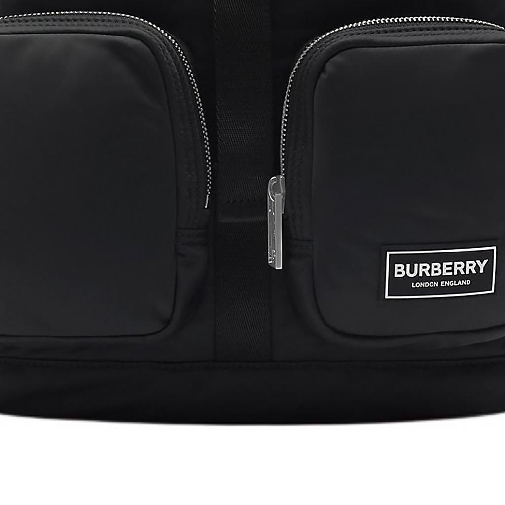 Burberry Nylon Backpack Black Drawstring Flip Cover Travel Rucksack with Multiple Pockets for Men Women Daily Commute School 80939601