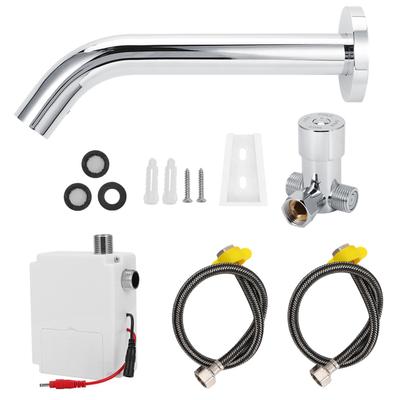 G1/2in Wall Stainless Steel Infrared Induction Sensor Water Faucet Hot and Cold Basin Water Tap