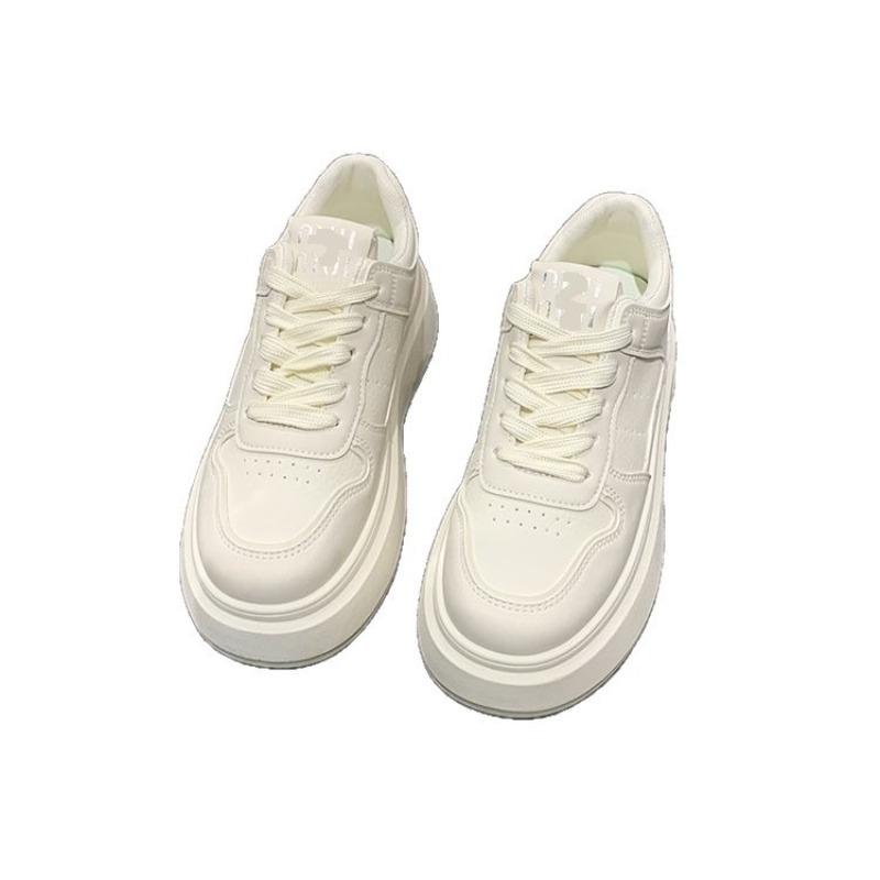 Thick-soled Little White Shoes Women's New Autumn Versatile Casual Shoes Muffin Sole Heightening Leather Board Shoes