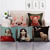 Oil Painting Of Animals - Pigs And Sheep Digital Printing Short Plush Pillow Covers For Car Sofa Office Cushion Cover Home Goods