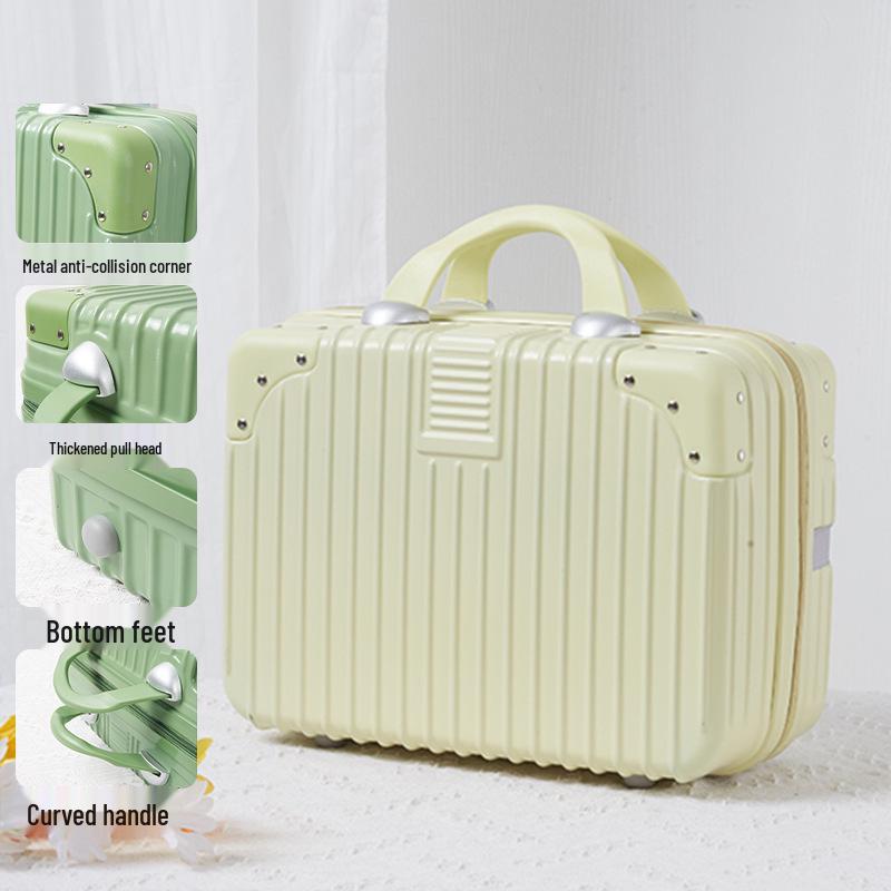 

Popular Mini Suitcase Travel Makeup Case: Women s Portable Luggage Storage Souvenir, No Lock, 14-Inch 14 inch - Divider + Four Corner Protectors