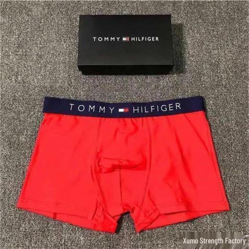Tommy Men's Cotton Boxer Briefs Mid-Waist Shorts - Free Shipping