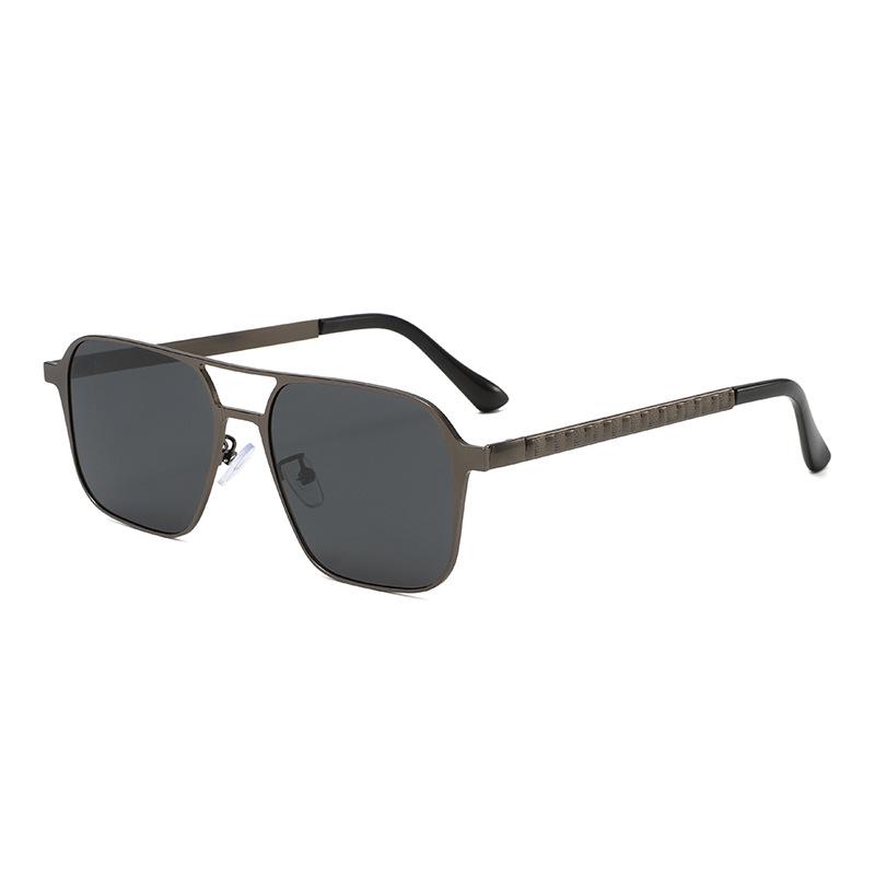 Men s High-End Polarized Large Frame Square Sunglasses - Stylish and Slimming for Driving Black Frame, Black Grey Lens