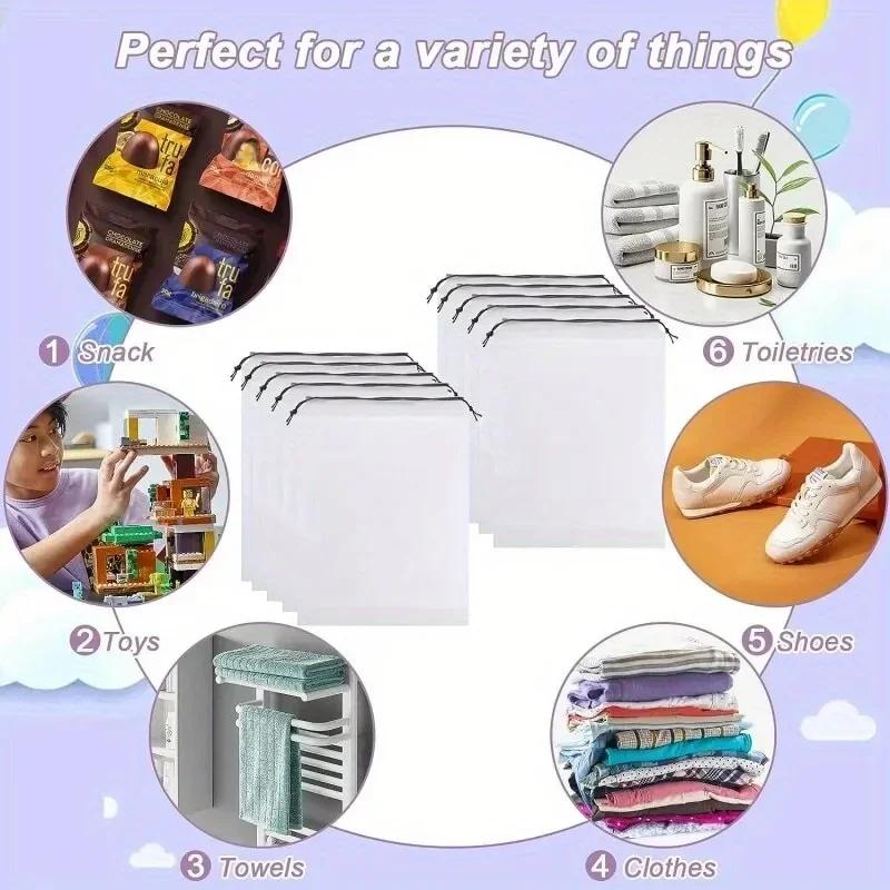 5/10/20 STÜCKE Aufbewahrungs-Kordelzugbeutel, Umweltfreundlicher Aufbewahrungsbeutel für Verschiedenes, Reisetasche, Wasserdichter Aufbewahrungsbeutel