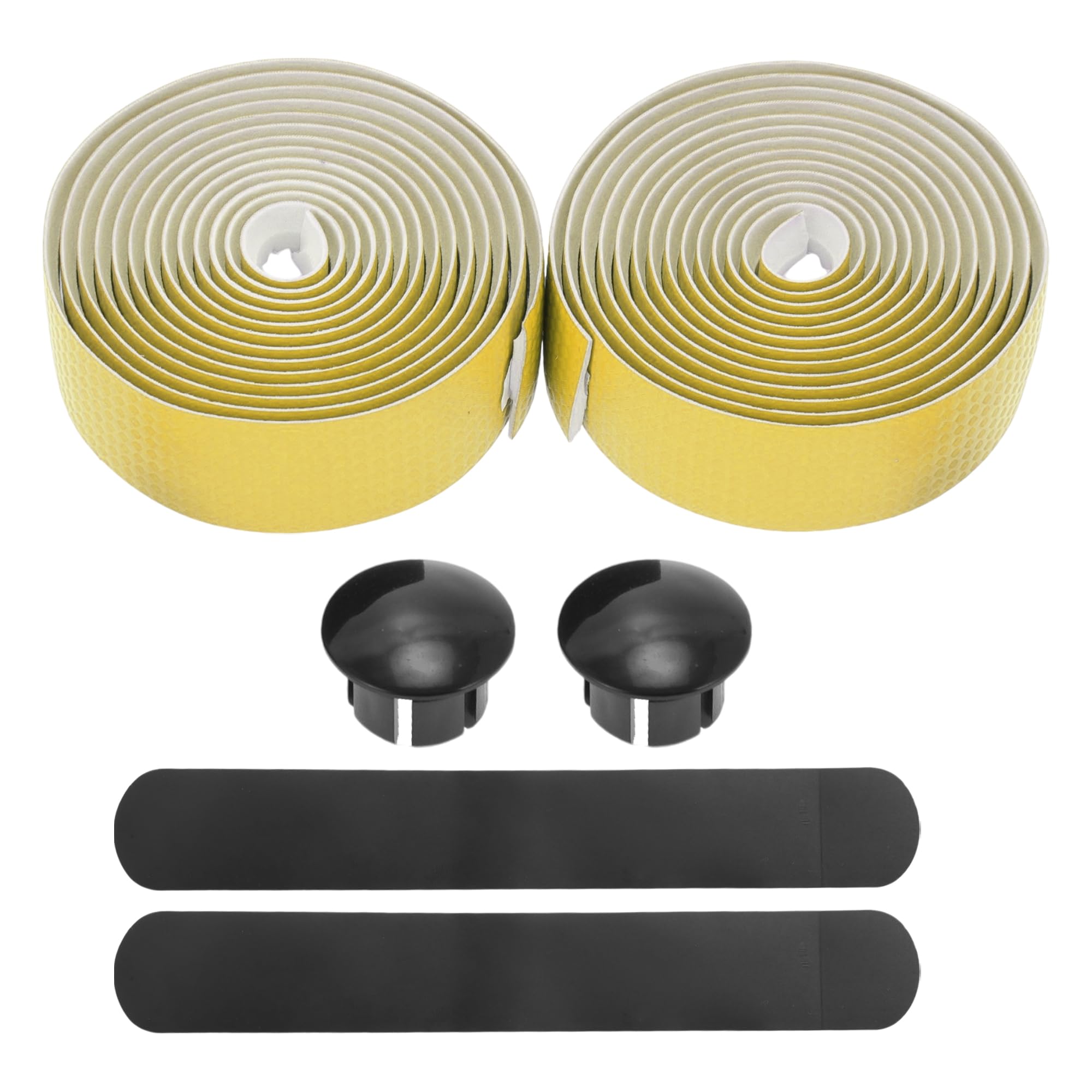 

BULLSPANN 1 Pair Bicycle Handlebar Carbon Fiber Pattern Grip Tape for Road Bikes and Yellow Tape, Anti-Slip, Shock-Absorbing, MTBs,