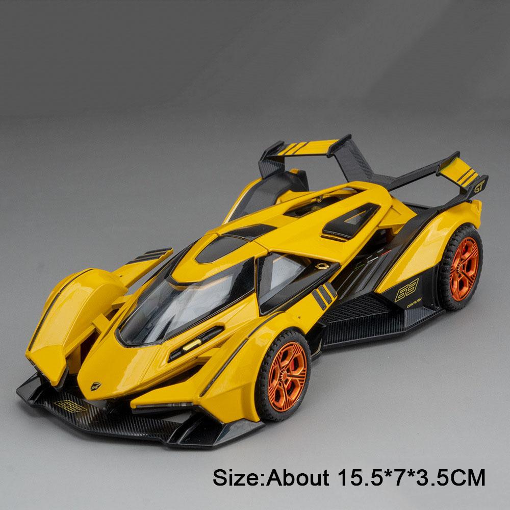 1:32 Scale SVJ63 V12GT Car Model Toy Metal Diecast Doors Opened Sound Light Pull Back Supercar Models Precious Toys Collection