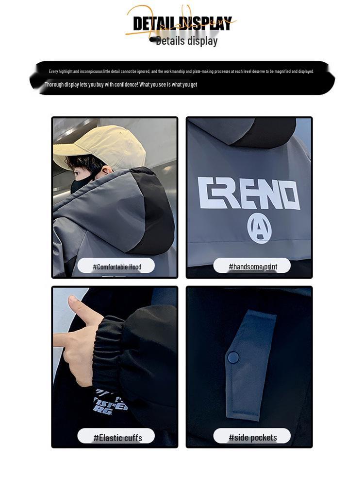 Boys' 2025 Winter Hooded Cotton Parka: New Style Fleece-Lined Coat for Autumn and Winter