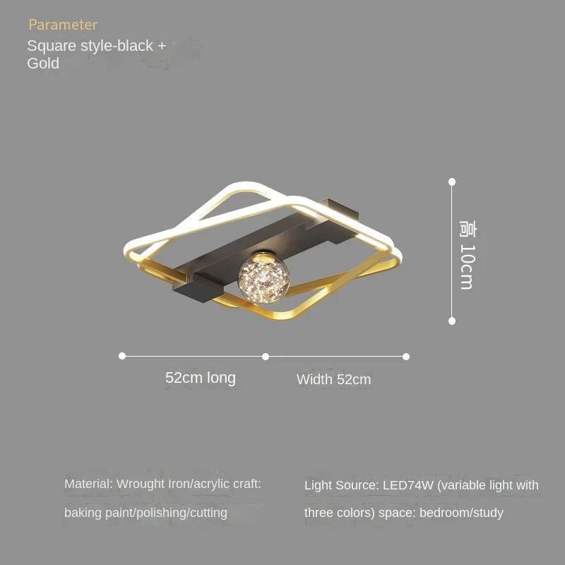 New Indoor Led Ceiling Light Modern Home Ceiling Lamp 110v 220v For Living Room Bedroom Dining Room Black&Gold Led Light