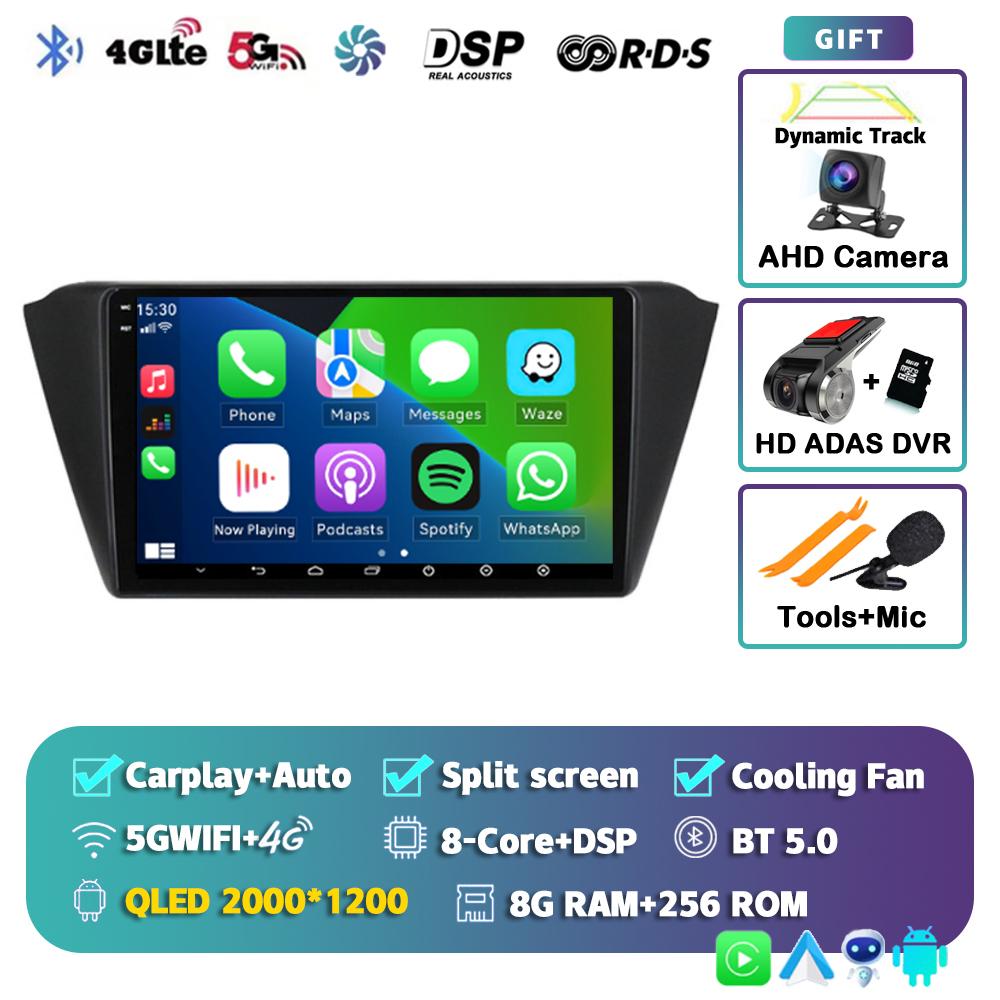 Android 14 Carplay Auto WIFI+4G Car Radio For Skoda Fabia 3 III 2014 2015 2016-2020 Multimedia GPS Player Stereo 2din Head Unit