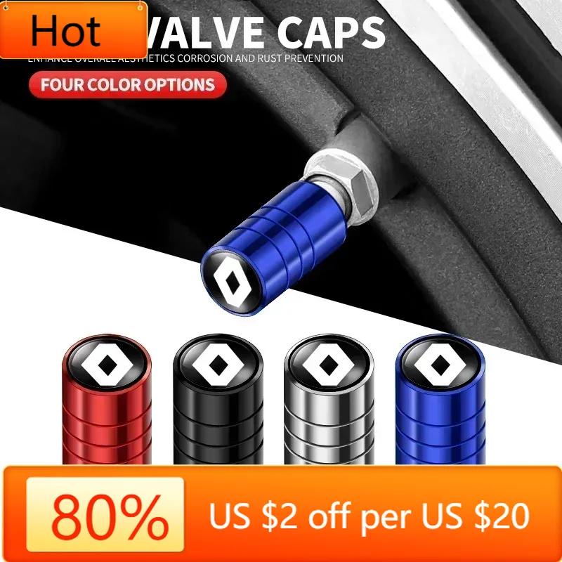 Interior Stickers 4pcs Car Wheel Tire Valve Rim Stem Cover Airdust Waterproof Cap For Renault Megane 3 2 Clio 4 Duster Captur Lo
