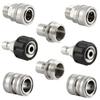 A84X-Stainless Steel Pressure Washer Quick Connect Kit,M22 14Mm To 3/8In Quick Connect,3/4In To 1/2In Quick Release Adapter Dura