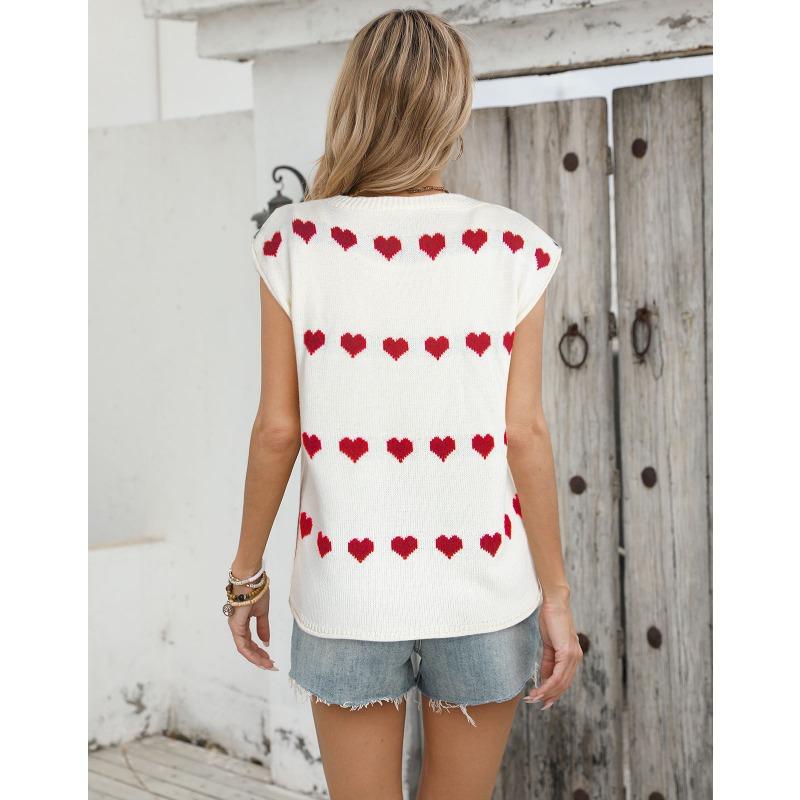 Women's Fall and Winter Solid Color Knit Loose Crew Neck Short-sleeved Sweater