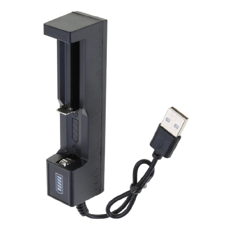 USB 3.7V 18650 16340 14500 Li-ion Rechargeable Battery Charger 1-slot Intelligent Independent Charging with Indicator