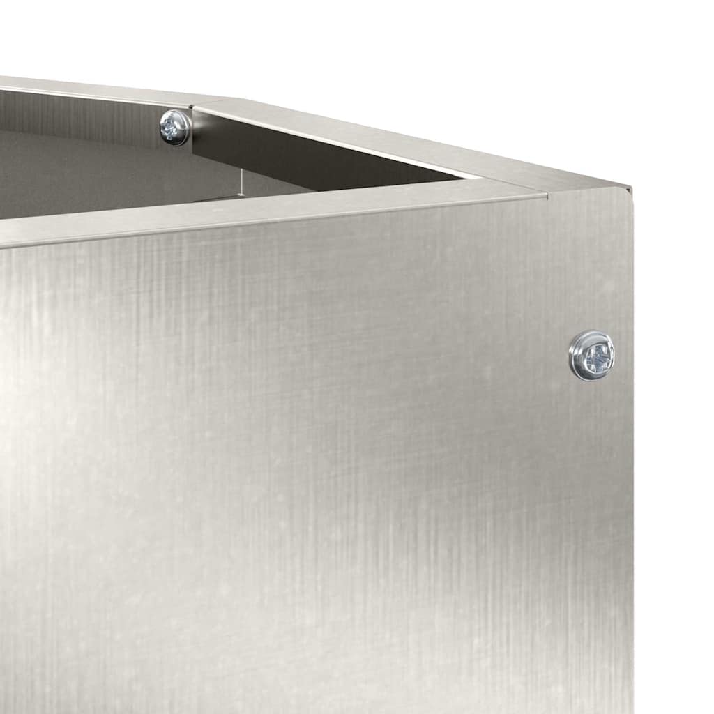 Corner Planter Silver 30 X 30 X 35 Cm Stainless Steel