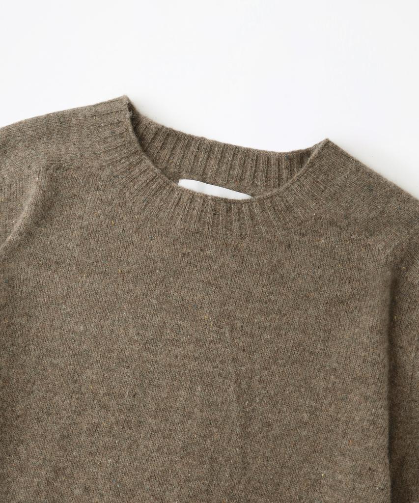 OUTSTANDING Pure Wool Wholegarment Knit_Melange Brown