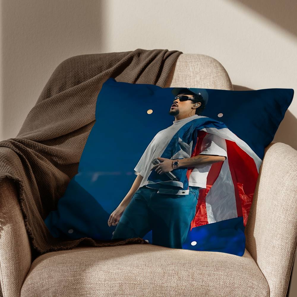 Nuevayol Baile DtMF Bad Bunny Pillow Case Pillow Case Living Room Sofa Cushion Cover Suitable For Home Bedroom Room Decoration