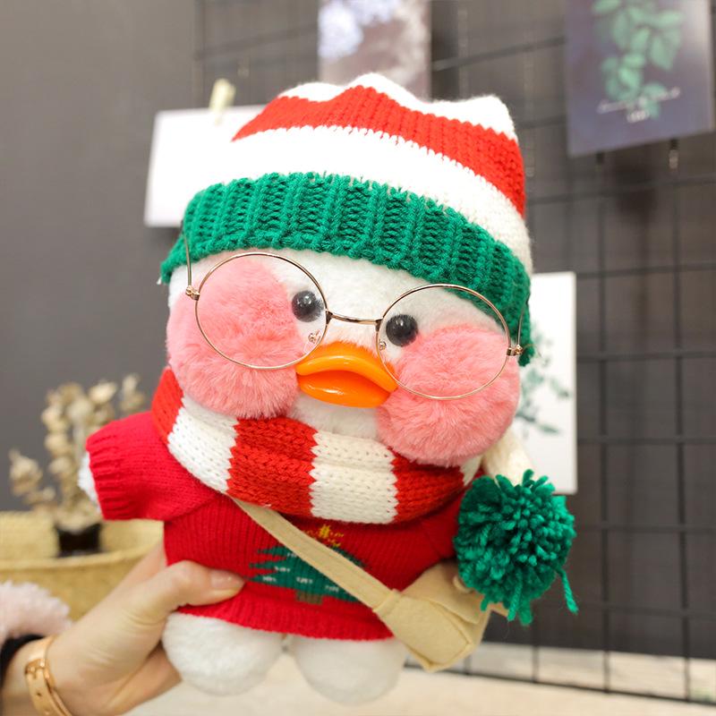 30cm Cartoon Cute Duck LaLafanfan Cafe Duck Plush Toy Stuffed Soft Kawaii Duck Doll Animal Pillow Birthday Gift for Kids Children