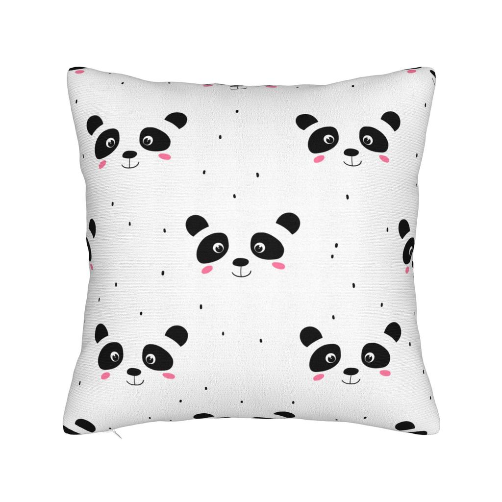 Sushi Panda Square Pillow Case Food Cushion Cover Vintage Polyester Decorative Throw Pillow Case Cover For Home 40*40Cm