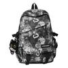 Student School Bag Nylon Backpack Men's Large Capacity Graffiti Backpack