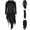 Men Irregular Cosplay Costumes Punk Gothic Steampunk Long Sleeve Hooded  Street Punk Vintage Jackets Irregular Trench Coat New