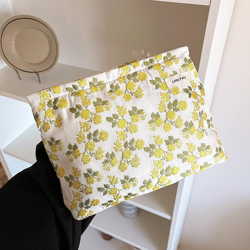 Pink Floral Makeup Bag: Women's Portable, Large Capacity, Small Size Travel Toiletry and Skincare Storage Bag