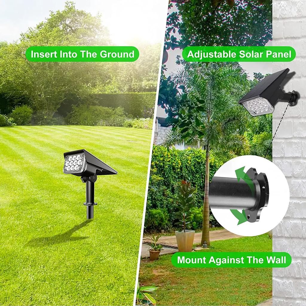 Adjustable Solar Spotlight Solar Garden Light IP65 Solar Power Green Light For Yard Path Tree Decor Solar Light Outdoor