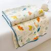 100% Cotton Blanket Anti-Mite Blanket designed for Bed Cartoon Style Sofa Blanket designed for Kids Double-layer Gauze Blanket Single/Queen/King