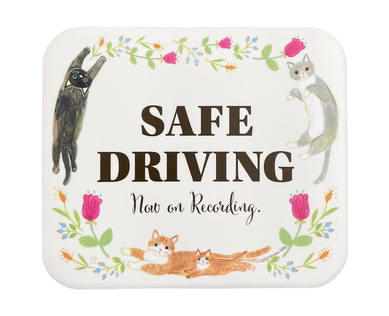 

Pienihoho Itomiki Original Illustration Car Magnet Safe Driving 4.7 x 5.5 inches (12 x