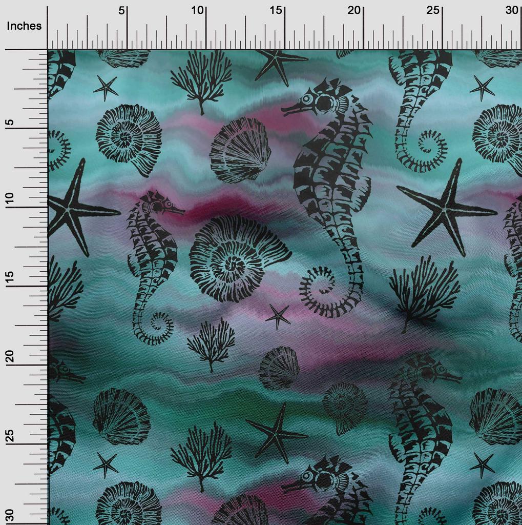 oneOone Cotton Flex Dunkelblau Blau Stoff Meer Nähen Material Druck Stoff Meterware 40 Zoll