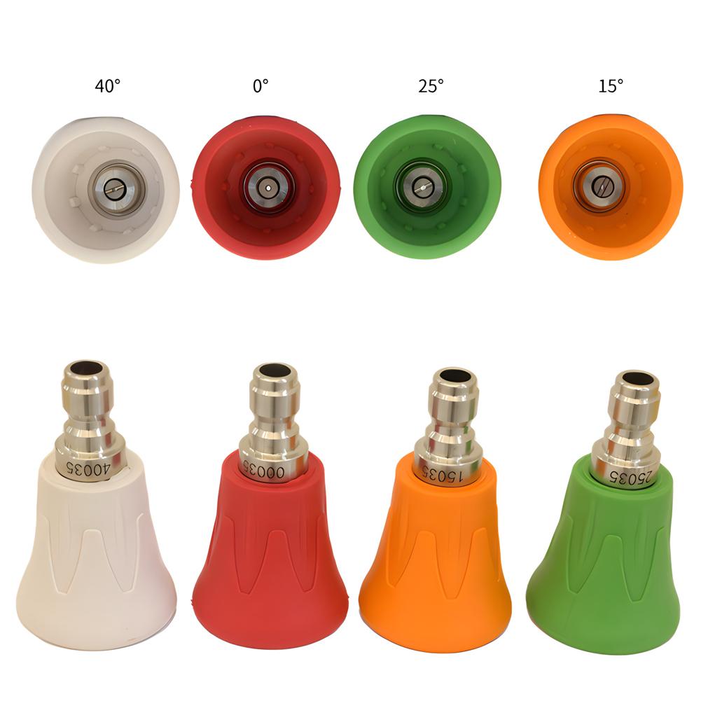 0° 15° 25° 40° Car Wash Rubber Sleeve Sector Nozzle Splash Proof Stainless Steel Nozzle High Pressure Water Nozzle Accessories