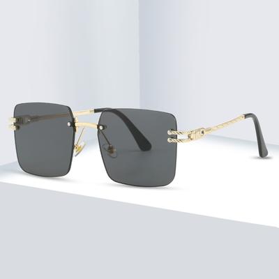 Modne kwadratowe okulary przeciwsłoneczne męskie damskie gradientowe bezramkowe okulary przeciwsłoneczne dla mężczyzn popularne wysokiej jakości metalowe okulary UV400