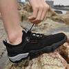 Men’s Outdoor Hiking Shoes Grey Driving Shoes Casual Slip on Summer Black Mesh Shoes Plus Size 45 46