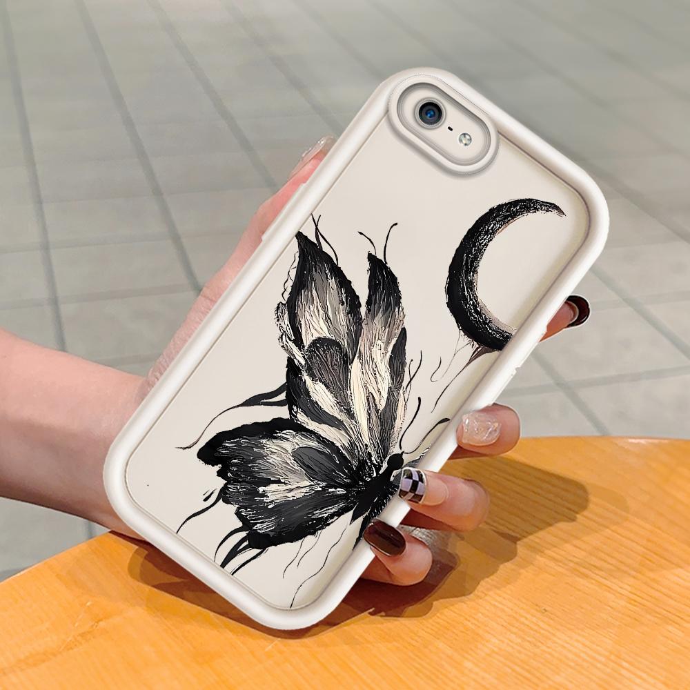 

М яка силіконова квадратна драбина з друкованим малюнком Корпус для телефону Повне покриття Камера Протиударний захист Гумовий чохол для iPhone Infinix Tecno OnePlus Infinix Smart 6 Plus білий