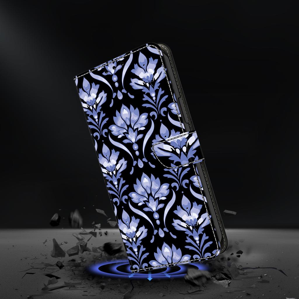 Portfel ze skóry z malowanymi wzorami 3D typu flip do Samsung Galaxy S25 S24 S23 S22 S21 S20 S10 S10e S9 S8 Plus Ultra FE EDGE 4G/5G Etui