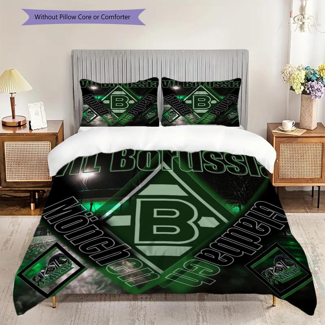 

Постельное белье с узором «Боруссия» Комплект одеял Покрывало Наволочка Домашний Декор Подарок на День Рождения (1 пододеяльник + 2 наволочки, без наполнителя) 135x200cm