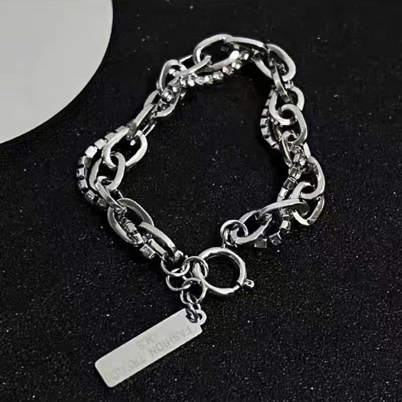 Fashionable Double Unisex Layer Bracelet Highend Alloy With Shapes Geometric