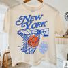Retro New York Basketball Boxy Crop Comfort Colors® - NY BBall 90's Streetwear Cropped T-shirt, Game Day Gift, Y2k Aesthetic Unisex Fan Top