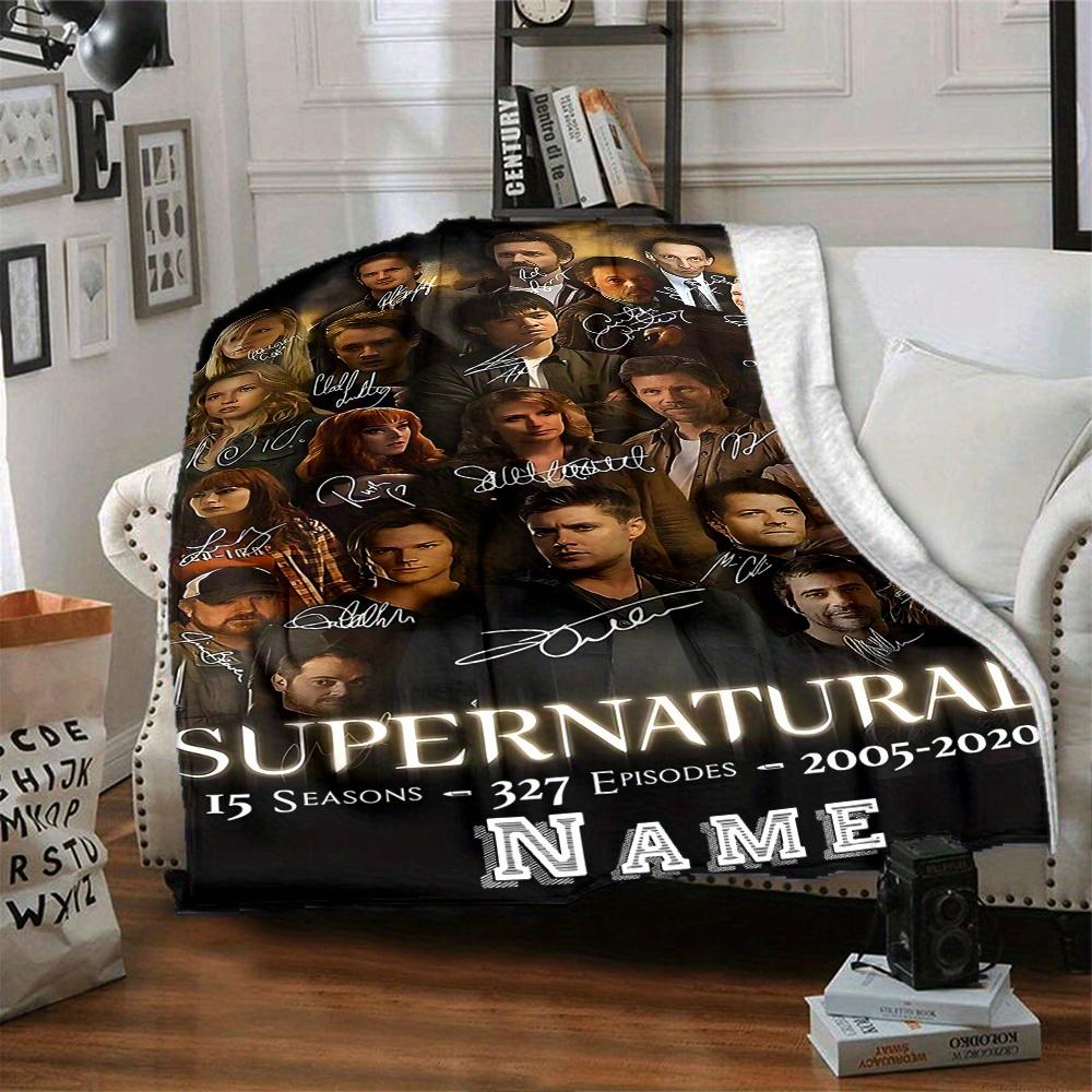 Supernatural Cast Characters Four Seasons Blanket Customized With Your Name Lightweight And Warm Perfect Gift For Home Office Camping Sofa Travel