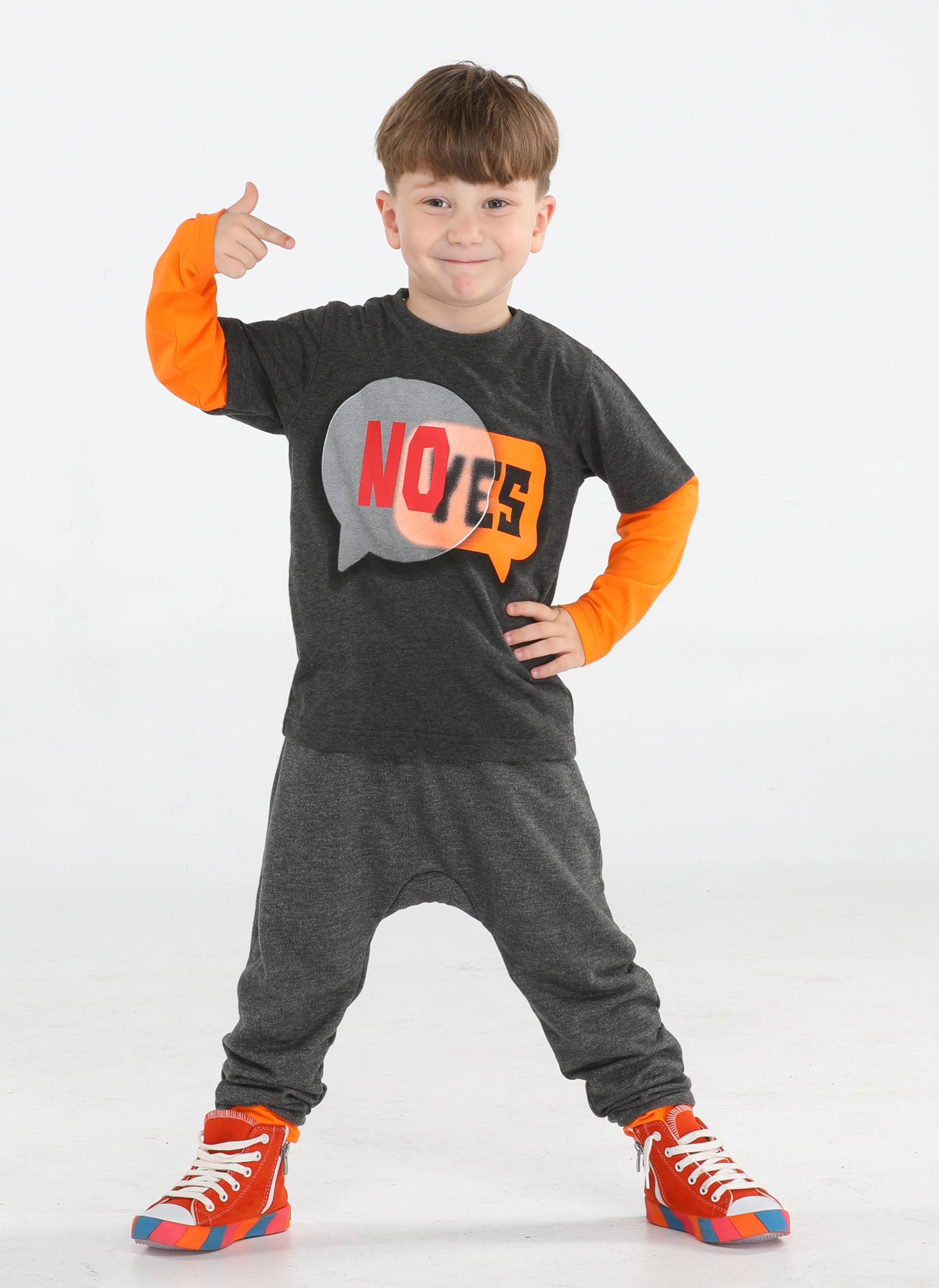 

Yes No Antrasit Baggy Pantolon + T-shirt Takım 3 Yaş помаранчевий