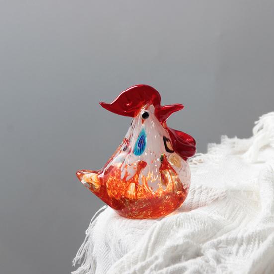 Ручна розписна керамічна фігурка півня Статуетка курки в стилі фермерського будинку Реалістична скульптура тварини Декорація для полиці, столу вдома та в офісі