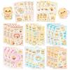 8-Piece INS-Style Bear Butter Stickers: Waterproof DIY Journal Decor Stickers