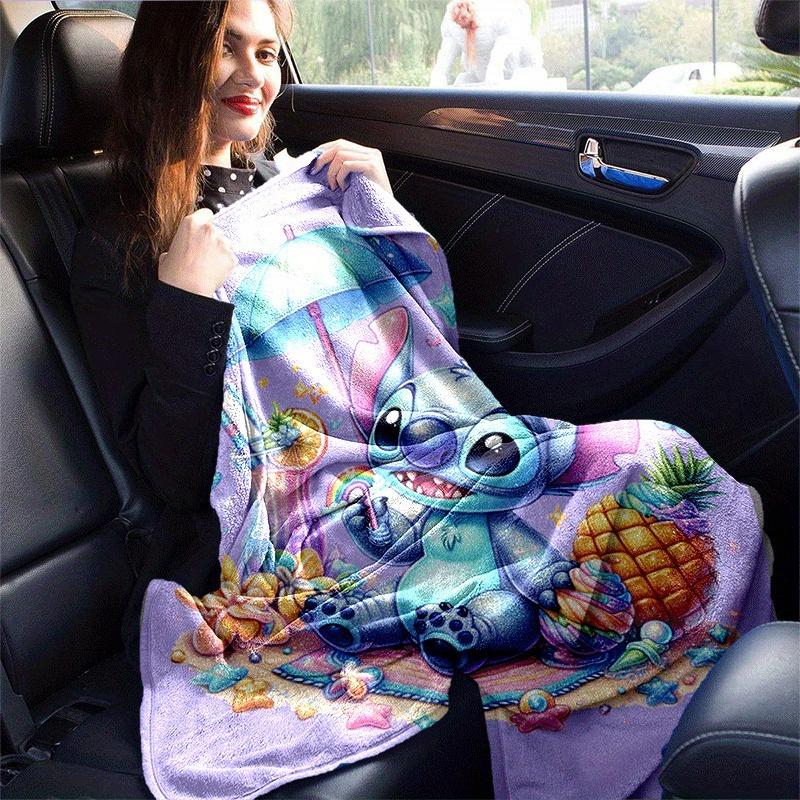 1pc Cute Stitch Printing Blanket - Soft, All-Season Throw for Living Room, Bedroom,Personalized Gift with Adorable Cartoon Design