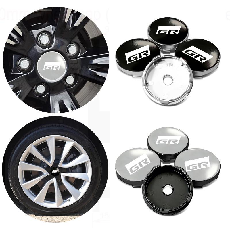 For Toyota 4pcs 56/60mm Car Wheel Center Hub Caps Emblem Stickers Tire Rim Covers Auto Accessories Crown Corolla YARIS L Auris LPTWX1