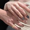 French Light Luxury Retro Ring Wire Drawing Process Italian Medium And Ancient Style Wide And Narrow Version Couple Ring Opening Adjustable