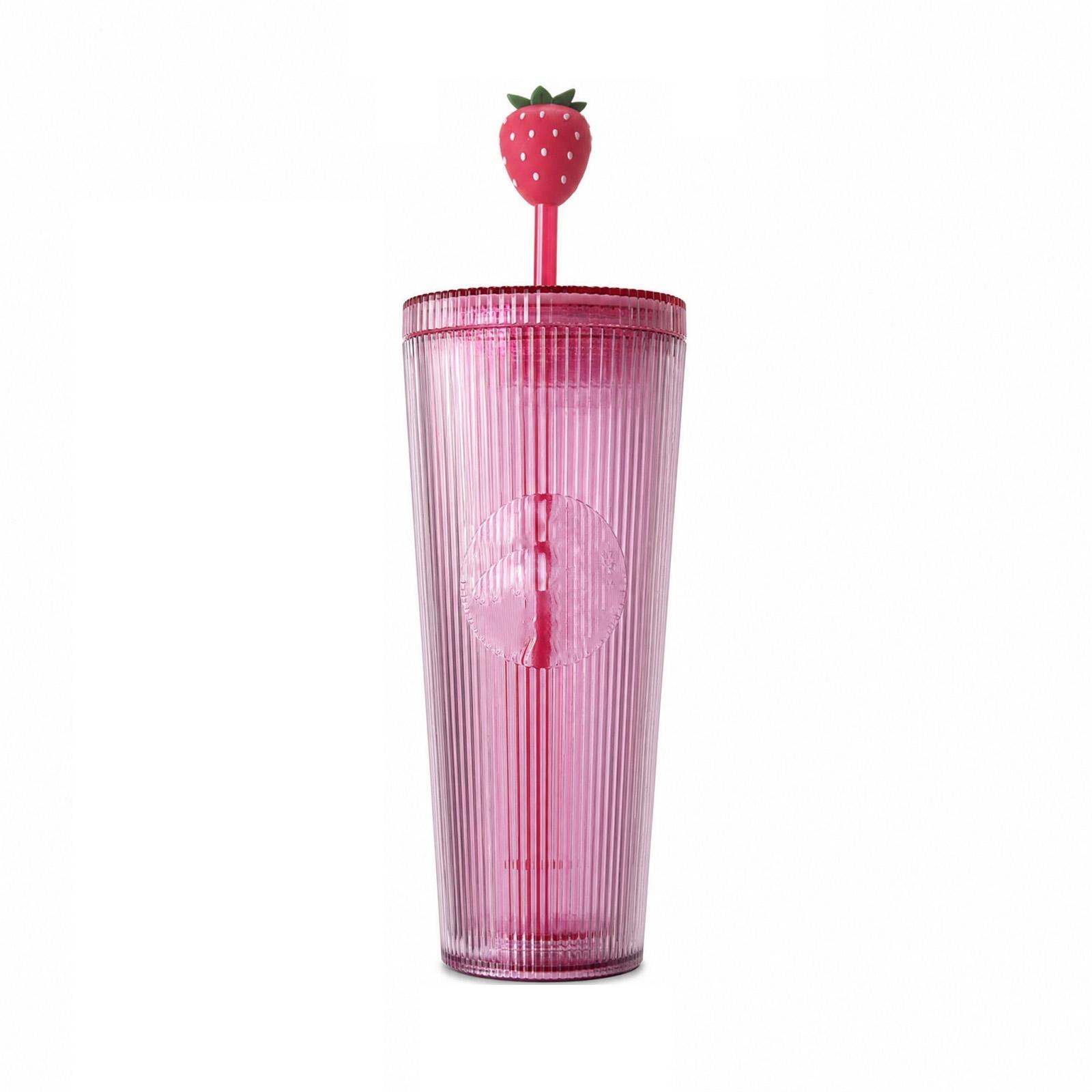 Strawberry Pattern Tumbler Cup for Hot and Cold Drinks One Size