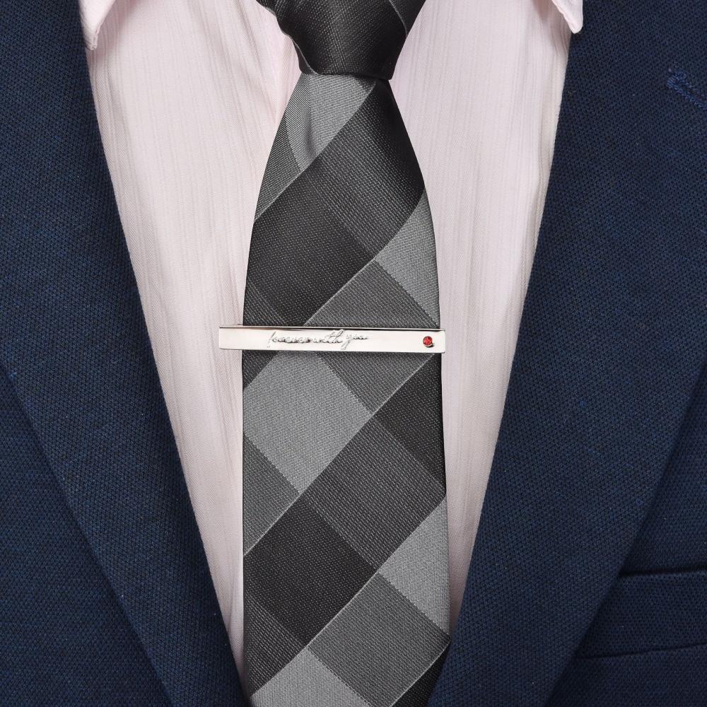Men's Tie Clip, High-End Mirror Studded Diamond Tie Clip for Men, Paired with Gift Boxes.